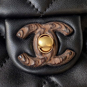 Chanel AS4165 Mini Flap Bag Lambskin Wenge Wood & Gold-Tone Metal Black - Default Title - View 3