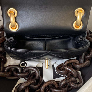 Chanel AS4165 Mini Flap Bag Lambskin Wenge Wood & Gold-Tone Metal Black - Default Title - View 6