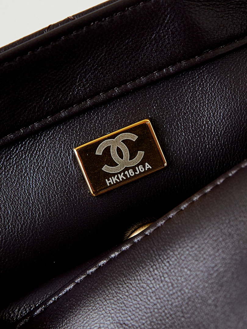 Chanel AS4165 Mini Flap Bag Lambskin Wenge Wood & Gold-Tone Metal Dark Brown - Default Title - View 8
