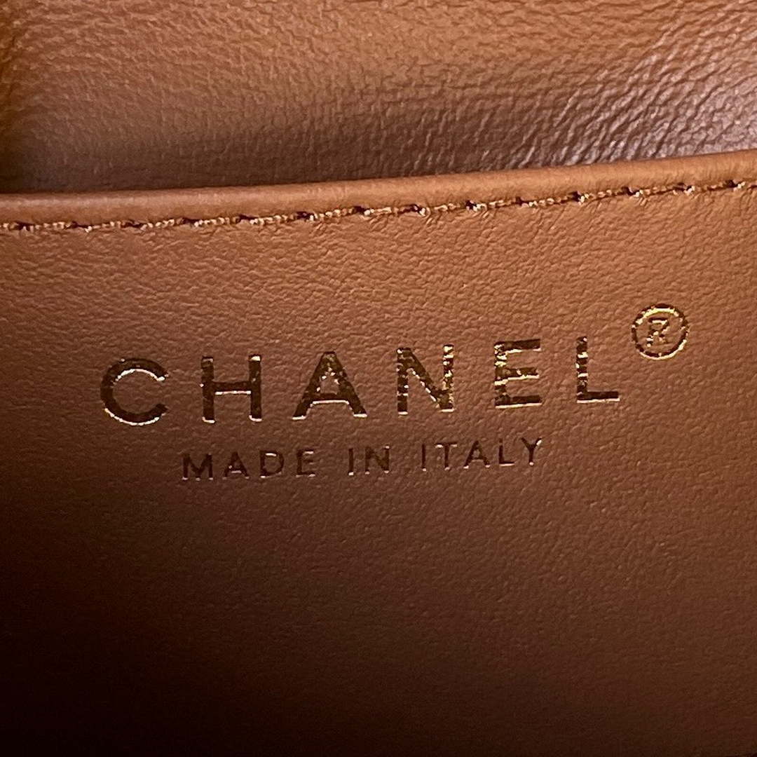 Chanel AS4165 Mini Flap Bag Lambskin Wenge Wood & Gold-Tone Metal Light Brown - Default Title - View 8