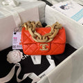 Chanel AS4165 Mini Flap Bag Lambskin Wenge Wood & Gold-Tone Metal Orange - Default Title - View 1