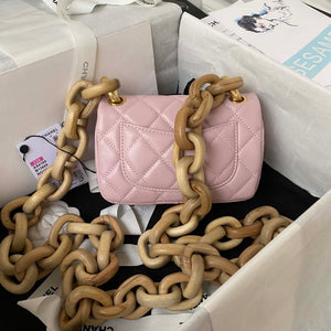 Chanel AS4165 Mini Flap Bag Lambskin Wenge Wood & Gold-Tone Metal Pink - Default Title - View 2