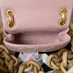 Chanel AS4165 Mini Flap Bag Lambskin Wenge Wood & Gold-Tone Metal Pink - Default Title - View 7