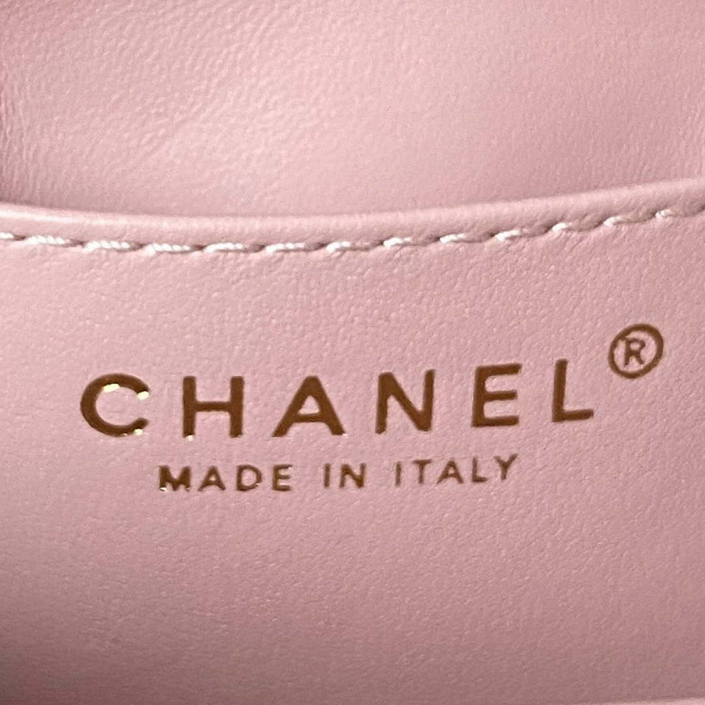 Chanel AS4165 Mini Flap Bag Lambskin Wenge Wood & Gold-Tone Metal Pink