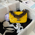 Chanel AS4165 Mini Flap Bag Lambskin Wenge Wood & Gold-Tone Metal Yellow - Default Title - View 1