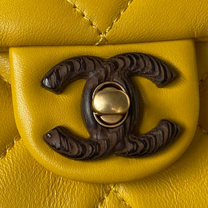 Chanel AS4165 Mini Flap Bag Lambskin Wenge Wood & Gold-Tone Metal Yellow - Default Title - View 3