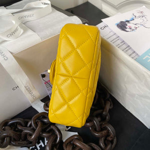 Chanel AS4165 Mini Flap Bag Lambskin Wenge Wood & Gold-Tone Metal Yellow - Default Title - View 6