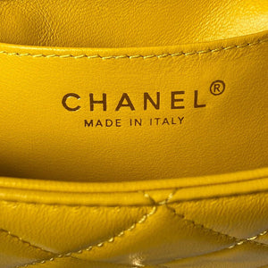 Chanel AS4165 Mini Flap Bag Lambskin Wenge Wood & Gold-Tone Metal Yellow - Default Title - View 8