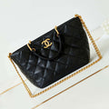 Chanel AS4188 Small Hobo Bag Shiny lambskin Gold Metal Black - Default Title - View 1