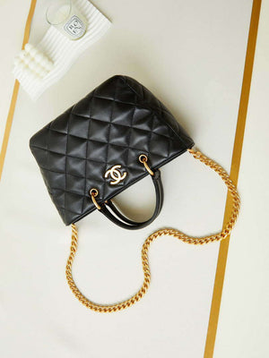 Chanel AS4188 Small Hobo Bag Shiny lambskin Gold Metal Black - Default Title - View 7