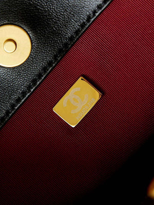 Chanel AS4188 Small Hobo Bag Shiny lambskin Gold Metal Black - Default Title - View 8