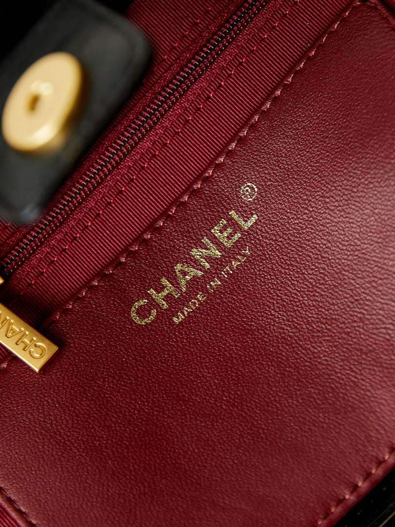 Chanel AS4188 Small Hobo Bag Shiny lambskin Gold Metal Black - Default Title - View 9