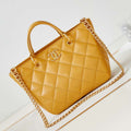 Chanel AS4188 Small Hobo Bag Shiny lambskin Gold Metal Yellow - Default Title - View 1