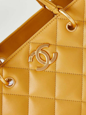 Chanel AS4188 Small Hobo Bag Shiny lambskin Gold Metal Yellow - Default Title - View 2
