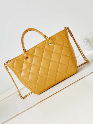 Chanel AS4188 Small Hobo Bag Shiny lambskin Gold Metal Yellow - Default Title - View 5