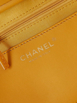 Chanel AS4188 Small Hobo Bag Shiny lambskin Gold Metal Yellow - Default Title - View 9