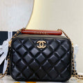 Chanel AS4198 MINI BOWLING BAG Lambskin & Wenge Wood Black - Default Title - View 1