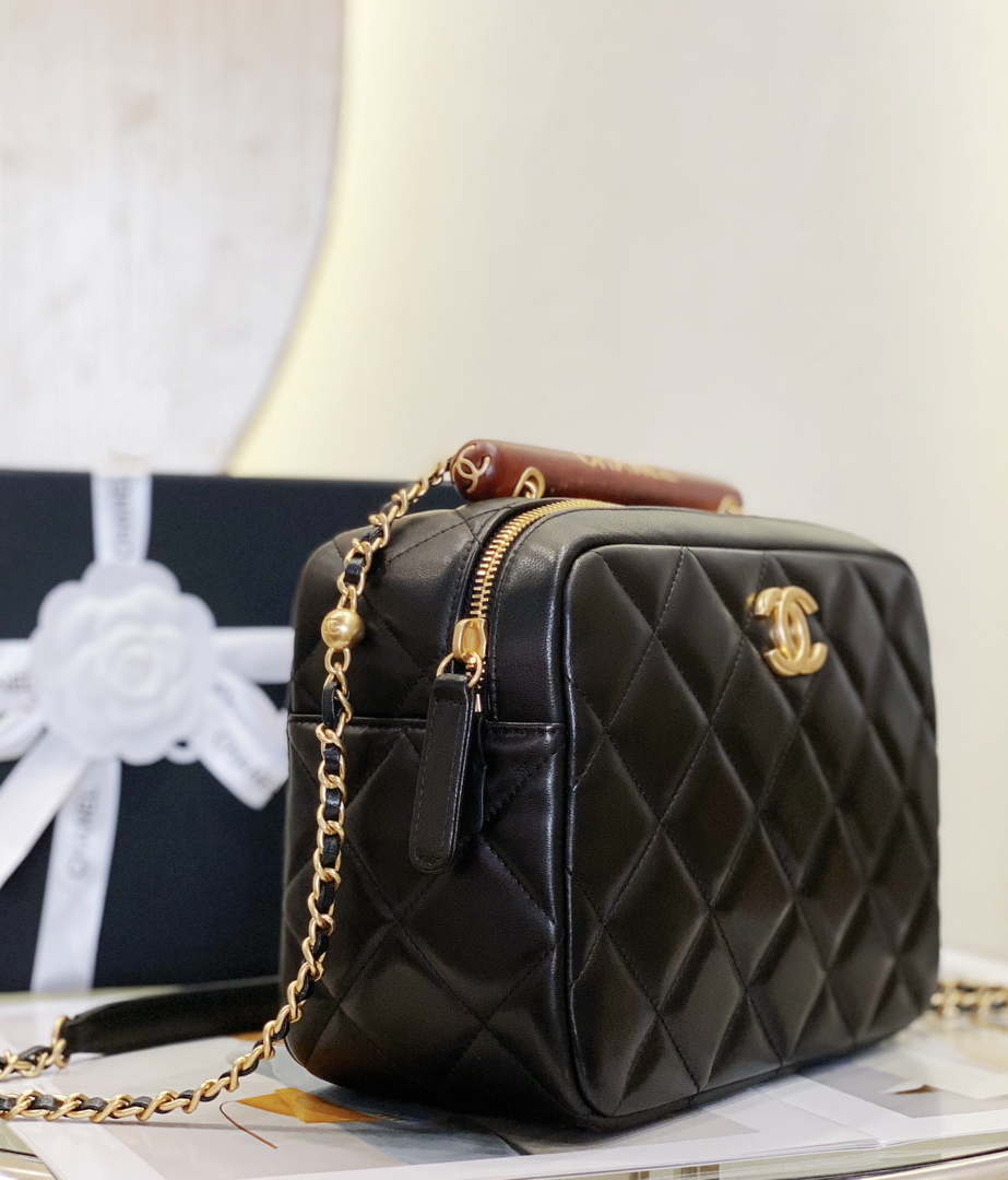 Chanel AS4198 MINI BOWLING BAG Lambskin & Wenge Wood Black - Default Title - View 4