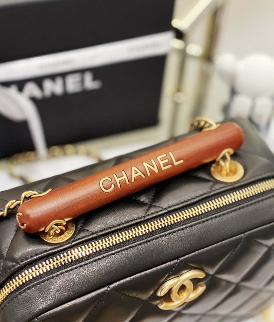 Chanel AS4198 MINI BOWLING BAG Lambskin & Wenge Wood Black - Default Title - View 7