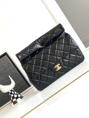Chanel AS4199 Clutch Lambskin Gold tone Metal Black - Default Title - View 1