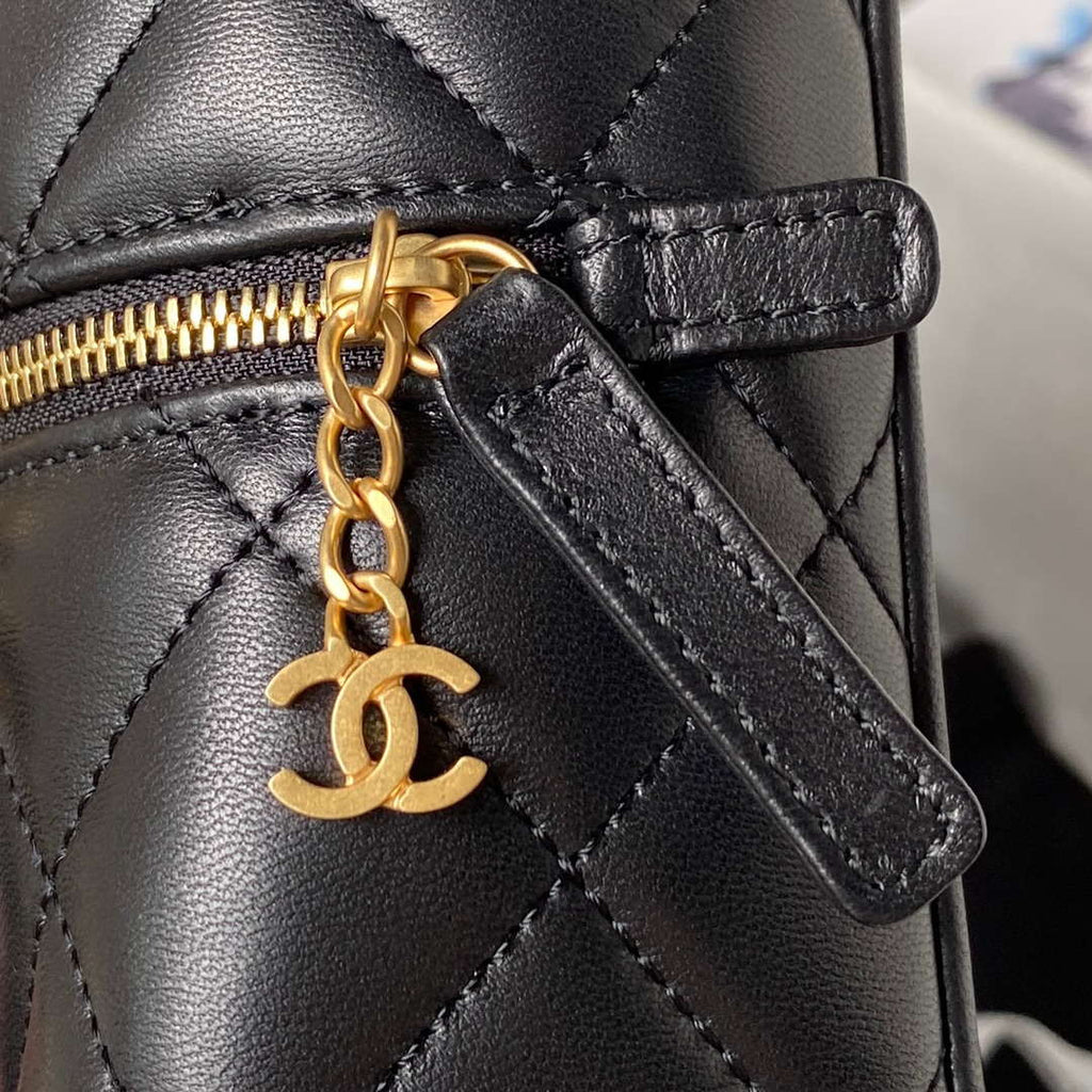 Chanel AS4201 Bag With Top Handle Calfskin Black