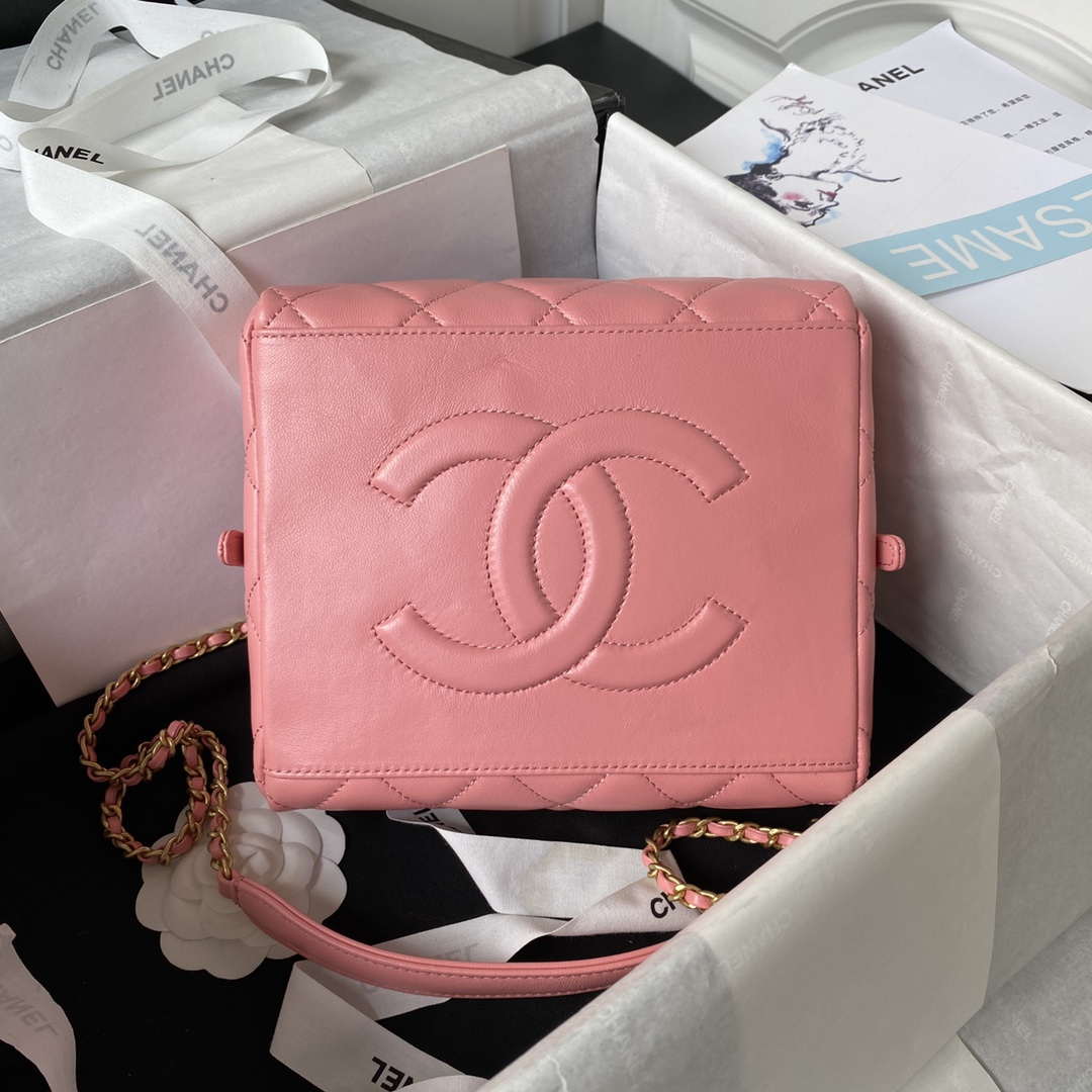 Chanel AS4201 Bag With Top Handle Calfskin Pink