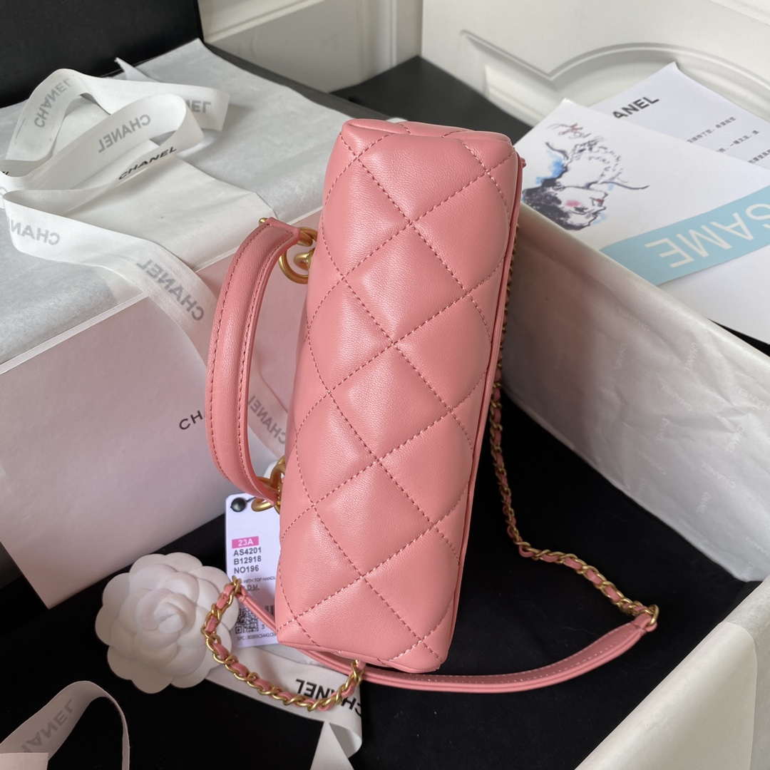Chanel AS4201 Bag With Top Handle Calfskin Pink - Default Title - View 5