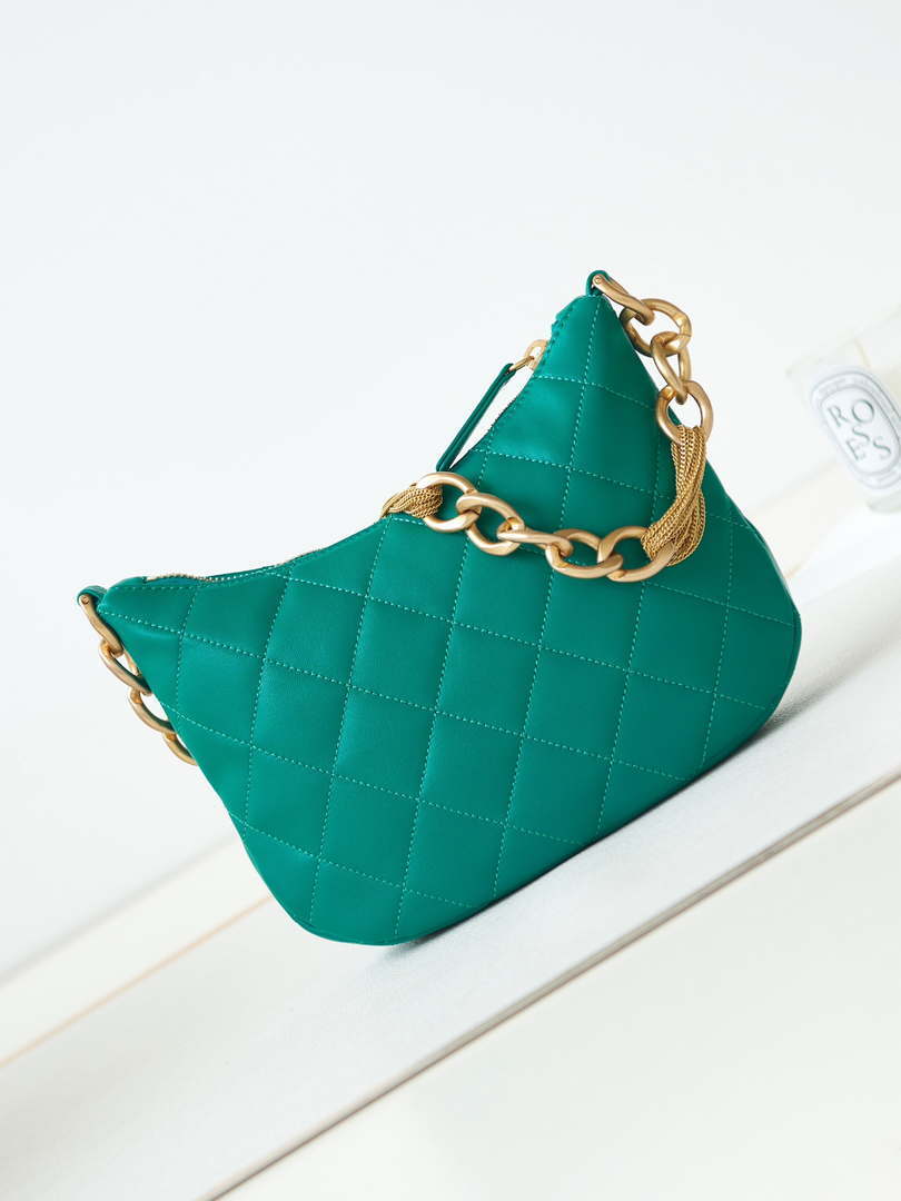 Chanel AS4220 HOBO Handbag Lambskin Green - Default Title - View 4