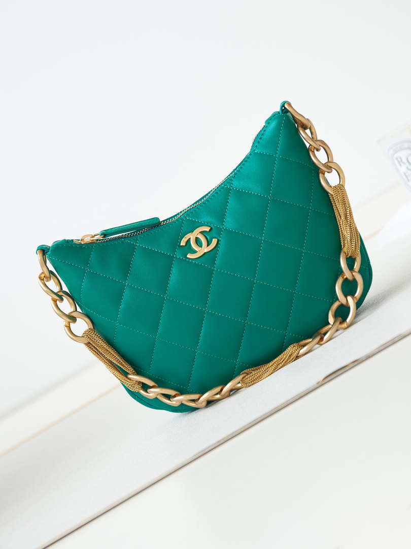 Chanel AS4220 HOBO Handbag Lambskin Green - Default Title - View 9
