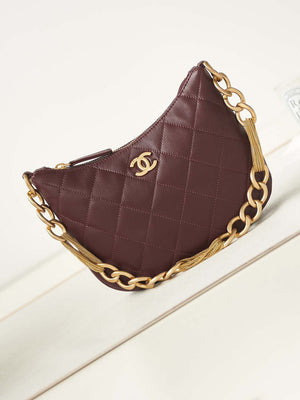 Chanel AS4220 HOBO Handbag Lambskin Wine Red - Default Title - View 1
