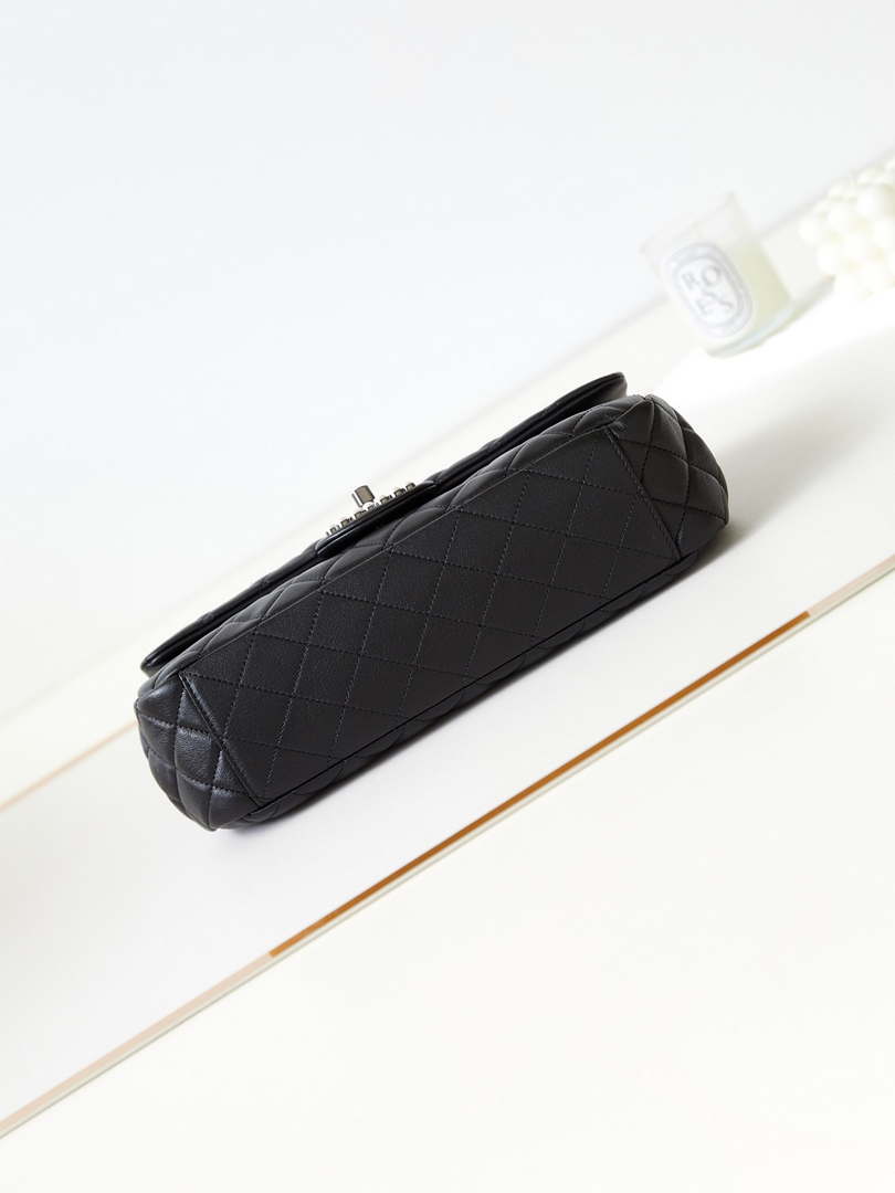 Chanel AS4221 Small Shopping Bag Aged Shiny Lambskin Crystal Pearls & Black Metal Black - Default Title - View 6