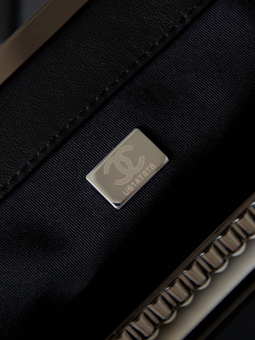 Chanel AS4223 Large Shopping Bag Aged Shiny Lambskin Crystal Pearls & Black Metal Black - Default Title - View 8