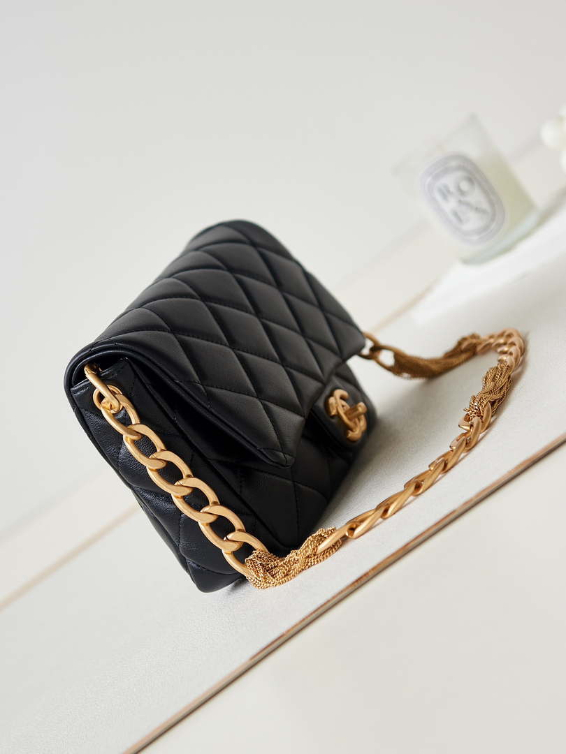 Chanel AS4231 Small Flap Bag Lambskin Black