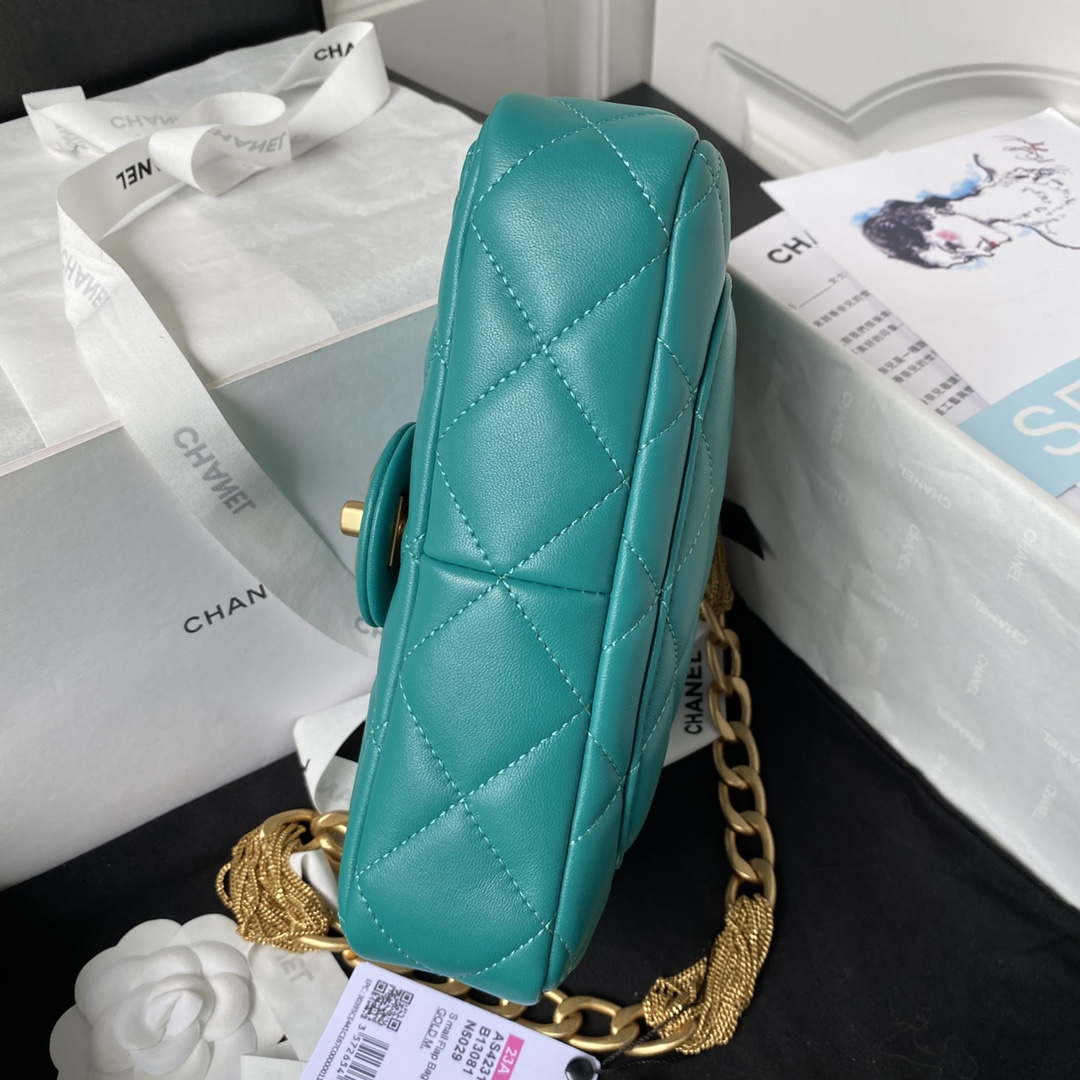 Chanel AS4231 Small Flap Bag Lambskin Green - Default Title - View 6