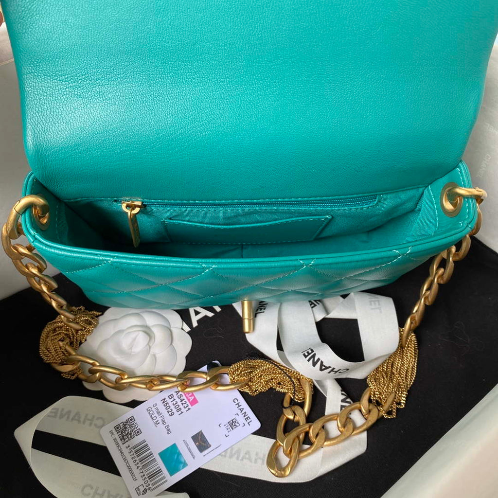 Chanel AS4231 Small Flap Bag Lambskin Green