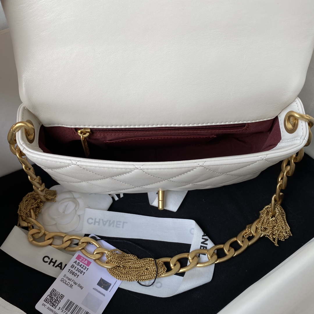 Chanel AS4231 Small Flap Bag Lambskin White - Default Title - View 7