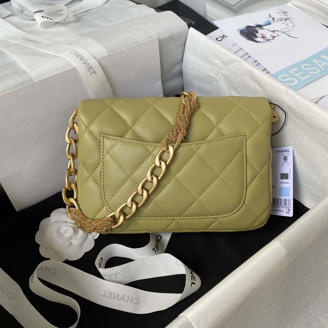 Chanel AS4231 Small Flap Bag Lambskin Yellow - Default Title - View 2