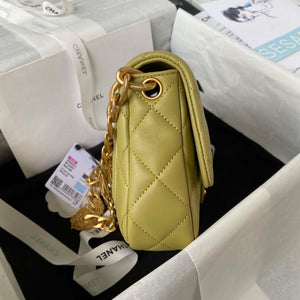 Chanel AS4231 Small Flap Bag Lambskin Yellow - Default Title - View 5