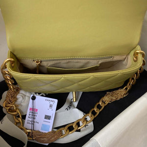 Chanel AS4231 Small Flap Bag Lambskin Yellow - Default Title - View 7