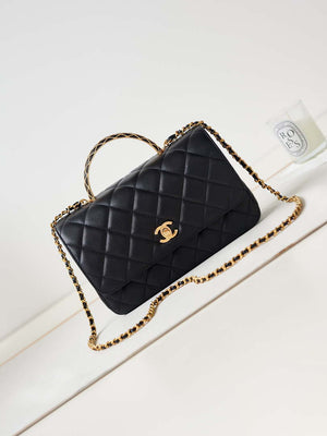 Chanel AS4232 Small Flap Bag With Top Handle Lambskin Black - Default Title - View 1