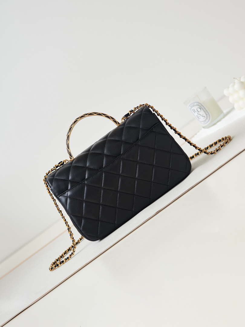 Chanel AS4232 Small Flap Bag With Top Handle Lambskin Black - Default Title - View 5
