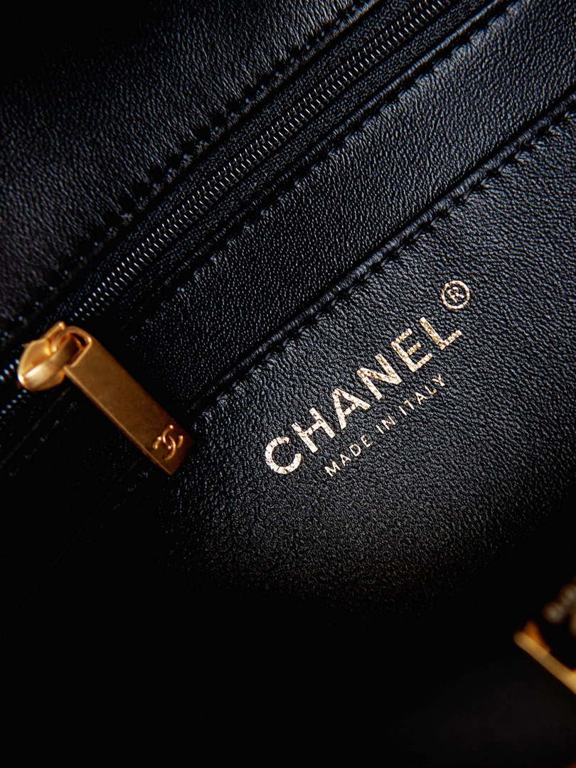 Chanel AS4232 Small Flap Bag With Top Handle Lambskin Black