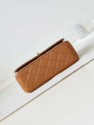 Chanel AS4232 Small Flap Bag With Top Handle Lambskin Brown - Default Title - View 5