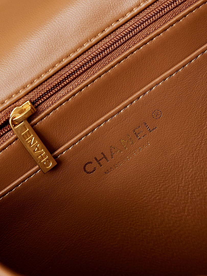 Chanel AS4232 Small Flap Bag With Top Handle Lambskin Brown