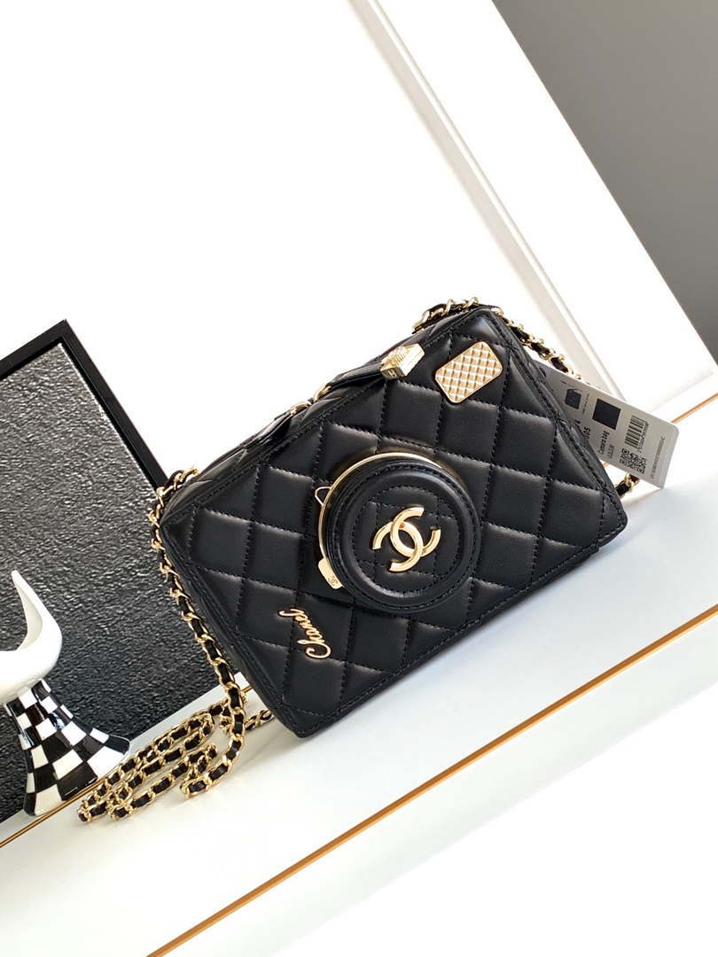 Chanel AS4817 Camera Case Black Lambskin Bag - Default Title - View 1