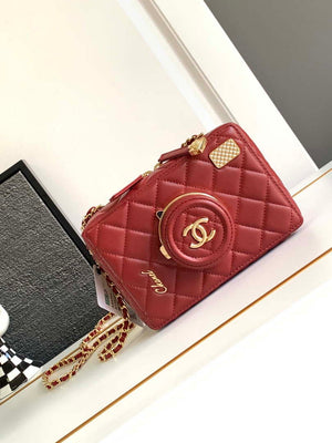 Chanel AS4817 Camera Case Red Lambskin Bag - Default Title - View 1