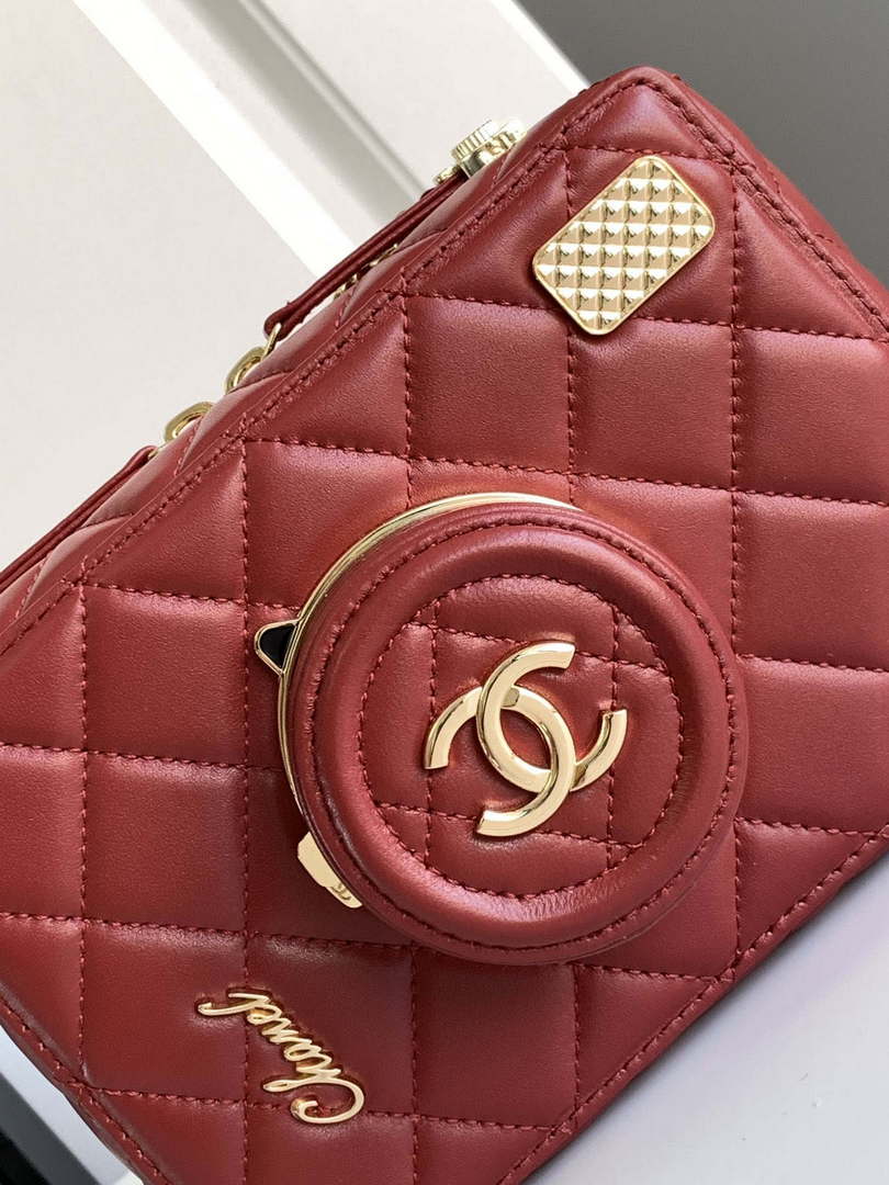 Chanel AS4817 Camera Case Red Lambskin Bag - Default Title - View 5