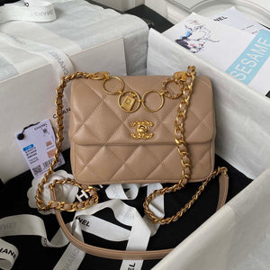 Chanel AS4274 Mini Flap Crossbody Bag Lambskin Apricot - Default Title - View 1