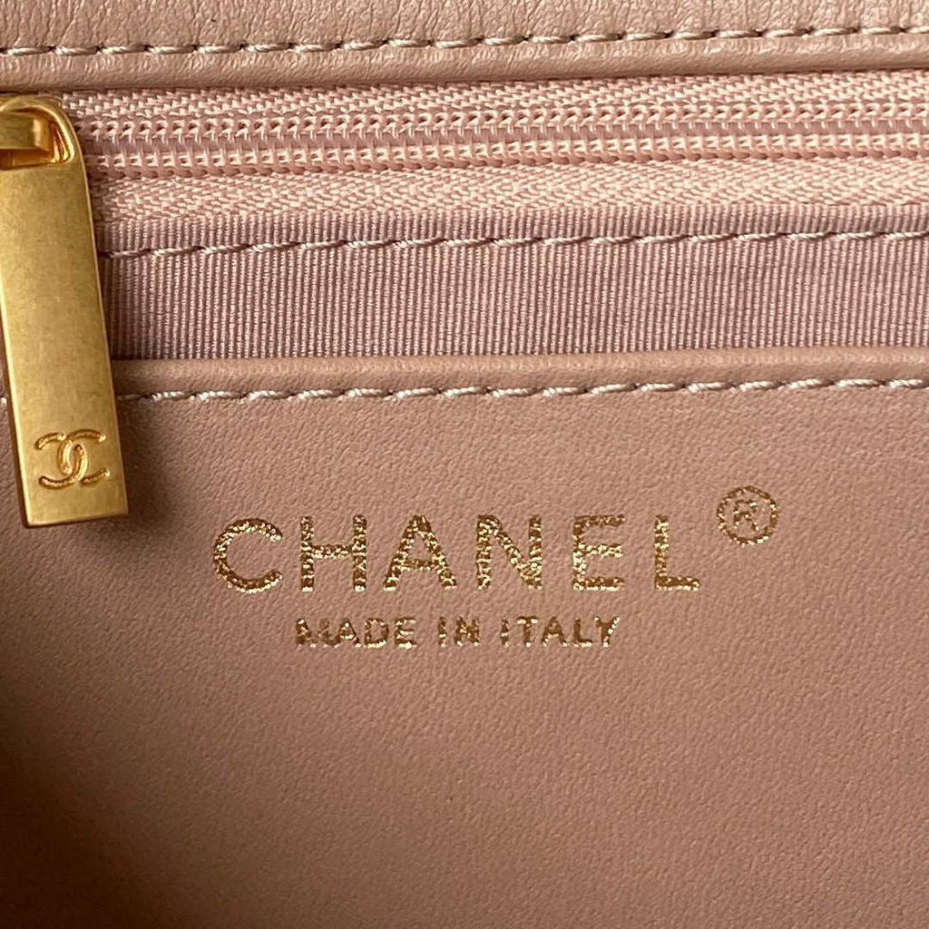 Chanel AS4274 Mini Flap Crossbody Bag Lambskin Apricot