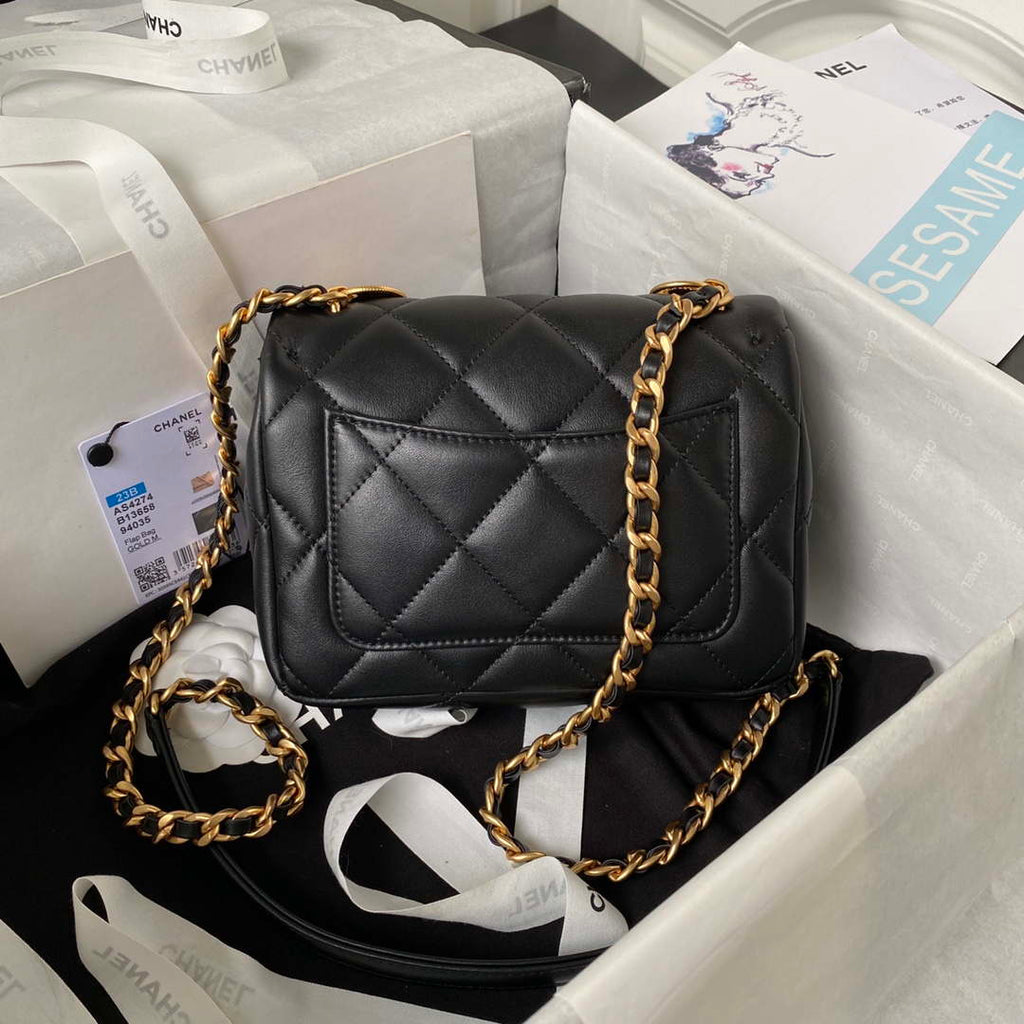 Chanel AS4274 Mini Flap Crossbody Bag Lambskin Black